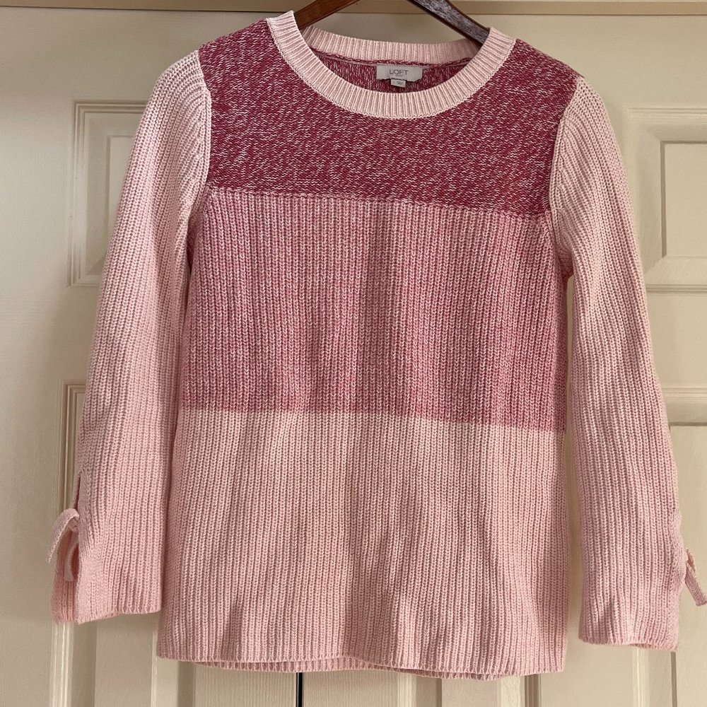Loft Stripe Cotton Sweater